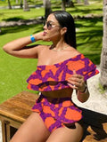 Printed Long Sleeves Women Swimsuits With Beach Cover Ups 2025 Swimwear Lady Bodysuit Holiday Outfits Cheap Clearance
