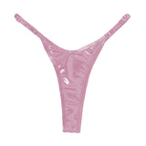 Sexy Micro Mini Bikini Bottoms High Waist Women Swimwear Thong Swimsuit Glossy Elastic Summer Brazilian Swim Trunks Beachwear