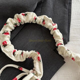 X90D Trendy Strawberry Shoulder Bag Ruched Crossbody Bags For Fashion Enthusiasts