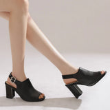 New Women Sandals Peep Toe High Heels Summer Gladiator Shoes Black Brown Woman Ankle Strap Sandalias Female Mujer Big Size