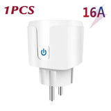 WiFi Smart Plug 16A/20A EU Smart Socket With Power Monitoring Timing Function Works with Tuya Smart Life App Voice Control