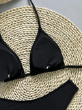 Luxury Black Diamond Bikini Set 2026 Women Halter Push Up Bra High Waist Swimsuit Beach Bathing Suit Holiday Swimwear Large Size