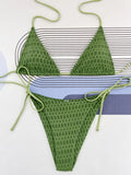 Halter Wrinkled Mini Micro Bikini Women Swimwear Female Swimsuit Two-pieces Bikini Set Brazilian Bather Bathing Suit Swim Lady