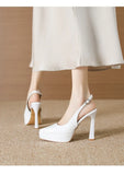 Baotou Slingbacks Sandals Women's Summer 2026 New Pointed Thin Heel High Heels for Ladies Waterproof Table Not Tired Foot Shoes