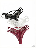 3pcs fashionable multi-color lace thong sexy Lingerie lightweight and easy to clean women's underwear C937