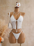 Sexy Black Triangle Bikini Set 2026 Women Lace Front Tie Push Up Crop Top Micro Swimsuit Beach Bathing Suit Two Piece Swimwear