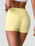 Outdoor Running Yoga Shorts Women Summer Crossed V Waist Hip Lifting Fitness Tight Sports Pants Quick Drying Gym Fitness Shorts