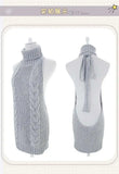 Turtleneck Sweater Mini Dress Backless Underwear Women's Sexy Uniform Dress Elegant Fashion Sweet Women 2023 New D0VL