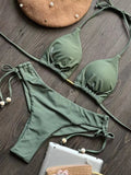 2026 Sexy Folds Bikini Set Solid Micro Bikinis Women Swimsuit Female Triangle Swimwear Beach Wear Bathing Suit