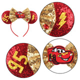 2025 New Style Mickey Minnie Ear Headband Sequin Bows Girl Adult Kids Halloween Party Cosplay Hair Accessories Princess Hairband