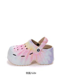 Leopard Platform Clogs for Women Closed Toe Chunky High Heel Sandals Woman New Summer Street Beach Slides Girls Fashion Slippers