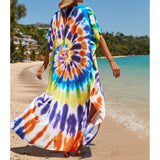 2026 New Colorful Kaftan Tunic Beach Dress Beach Wear Beachwear Beach Cover Up Cover-upsLoose Maxi Dress Female Women V4428