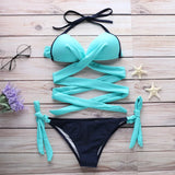 10 Colors Sexy Bikini S-2XL Swimwear Swimsuit Women Cross Bandage Bikinis Set Bathing Suit Female Push Up 2026 Bikini Brasileno