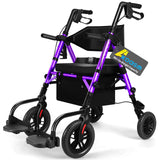 Rolling Walker Wheelchair Combo With Adjustable Seat And Handle