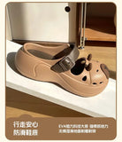 2025 New Cute Cartoon Slippers For Women Fashion Clogs Anti-slip Summer Shoes Girls Street Sandals 2 Way Wear Beach Slides