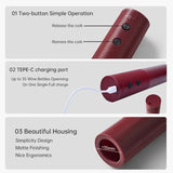 HOMEFISH Electric Wine Bottle Opener Automatic Red Wine Corkscrew Rechargeable Wine Opener One-click Button Wine Tools