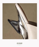 Luxe  Square Toe Slide Sandals Premium Leather One Strap Mules Chunky Sole Backless Loafers Dressy Casual Summer Shoes