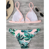 Leaves Print Bikinis Set For Women Swimwear 2024 Padded Push-Up Beachwear Bather Bathing Set Beachwear Summer Bikini Set Femme