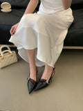 White Thin Heeled Sandals 2026 Women's Low-Heeled Shoes With Strap Brown Summer 2026 New Girls Fashion French OL Single Shoes