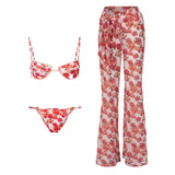 3Pcs Micro Bikini 2026 New Swimwear Women Swimsuit Sexy Brazilian Bikini Set Printed Thong Beachwear Bathing Suit Female Biquini