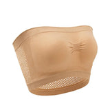 Women’s Strapless Bandeau Bra Soft Stretch Breathable Seamless Mesh No Underwire Comfortable Summer Everyday & Formal Wear