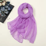 Solid Color Chiffon Scarf Fashionable Lightweight Neck Scarf For Women Summer Neck Sun Protection Silk Scarf Shawl 170*70cm