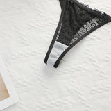 INENEMIS 3-Piece Black Bra Set Women lace sexy Lingerie sex Set Ladies Sexy Panty Underwear Set A2213