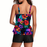 2026 Pinted Floral Tankini Two Pieces Swimsuit Women Vintage Swimwear Female Bathers Bathing Swimming Swim Suit Beachwear