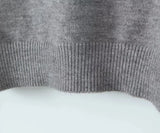 Foridol Grey Flare Sleeve Turn Down Collar Warm Winter Sweater Women Pullover Knitted Jumper Autumn Casual Sweater Loose