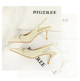 2026 Latest Light Luxury Style Women's Casual High Heel Sandals Summer Exquisite Pointed Shallow Mouth Fine Heel Modern Sandals