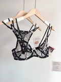 Affordable French Lace Lingerie Set | Sexy Mesh Push Up Bra for Big Bust, Ultra Thin Slimming Anti Sag Women's Bra Set MOYISU AB