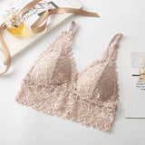 Lace Bralette Deep V-neck Bras For Women Push Up Bra Female Comfort Underwear Sexy Lingerie Padded Brassiere