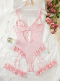 Floral Lace Garter Lingerie Set With Choker Women Intimates 2025 Underwire Bra And Thongs Ladies Underwear Set