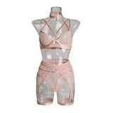 Toucheart Fantasia Lingeries Sexy Female Seamless Bra Kit Push Up Tulle Transparent Underwear Suspenders Complete Lace Bra Sets