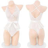 Sexy Lingerie Women Intimate Lace Hollow Costumes Deep V Open Bra Erotic Underwear Sexy Backless Dress Lenceria