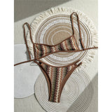 2026 Striped High Leg Cut Brazilian Bikini Female Swimsuit Women Swimwear Two-pieces Bikini set Bather Bathing Suit Swim V8216
