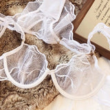 wholesome but hot French Lace Bra Set Flower Embroidery Ultra Thin Push Up Wirefree Niche Comfort CA Delivery S-XL MOYISU 32-38