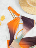 2026 Printed Swimsuit Monokini One Shoulder With Beach Skirt One Piece Swimwear Female Beach Wear Bathing Swimming Suit Women