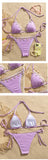 Shell Decoration Halter String Strappy Bikini Women Swimwear Female Swimsuit Two-pieces Bikini Set Ribbed Bathing Suit Swim Lady