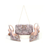 doershow hot selling Italian Shoes And Bag Sets For Evening Party With Stones Italian Leather Handbags Match Bags!  HWS1-8
