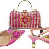 Doershow Lastest Italian Design Fashion Style Ladies Shoes with Matching Bag Set 2024 Nigerian Shoes and Bag Set  HKK1-6