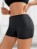 Women's Mid-Rise Panty Tummy Control Boyshort Butt-Lifting Mesh Panel Textured Underpant Hollow Out Breathable Shaping Underwear