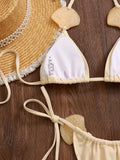DEKA Shell Push Up Bikini Set Women Swimwear Summer Fashion Lace Bandage Bra Briefs Match Bathing Suit Holiday Beachwear