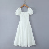 Bowknot Ruffles Light Blue Midi Dress Women's Summer Off Shoulder Short Sleeve Beach Dress Drawstring White A-line Vestidos 2025