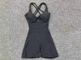 Adjustable double straps Open back  V shape back design Scrunch butt No front seam Flatlock Inseam  Removable pads BODYSUIT