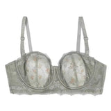 Elegant Minimiser Bralette Large Chest Rabbit Ear Lace Pure Comfort UK Fit Thin Support Non Padded Wirefree Bra Set S-XL AB 32