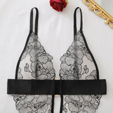 Sexy One Piece Bodysuit Lace Hollow Out Jumpsuit Women Erotic Lingerie