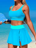 2026 Sporty Swimsuit Women Two Pieces High Waist Beach Dress Solid Swimwear Female Bathers Bathing Swimming Swim Suit Beachwear