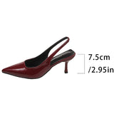 Sexy Leopard Print High Heel Mules Sandals Women Summer Patent Leather Pointed Toe Slingbacks Woman Plus Size 42 Slip On Sandals