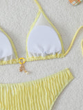 Triangle Halter String Bikinis 2026 Women Sexy Swimsuit Solid Ring Linked Swimwear Female Bathers Bathing Swimming Swim Suit
